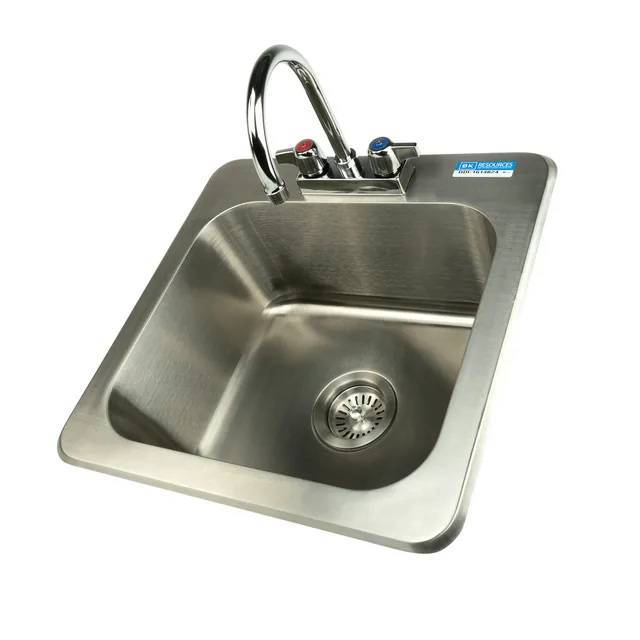 BK Resources DDI-1614824-P-G — Drop-In Sink, 19"W x 19"D x 8"H, stainless steel