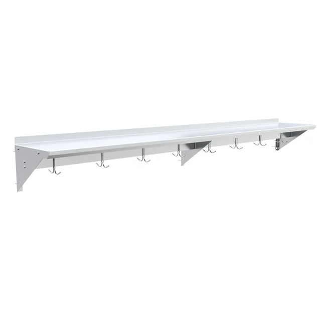BK Resources BKWS6-1496-PR — Wall Shelf, 96"W x 14"D, stainless steel