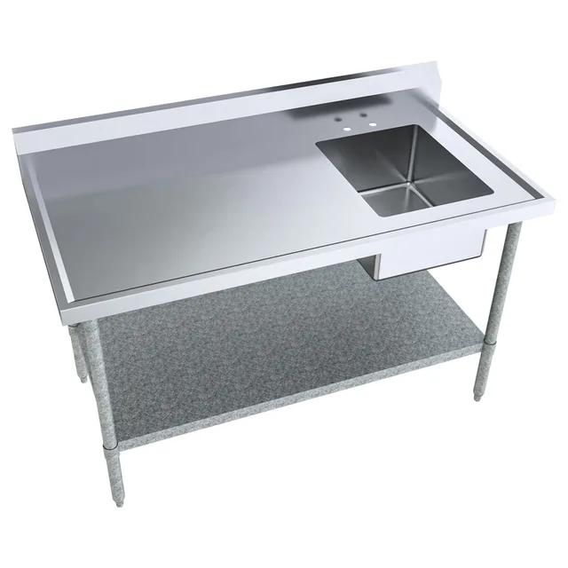 BK Resources BKMPT-3060G-R — Work Table, 60"W x 30"D x 41.75"H, 18-ga 430 stainless steel
