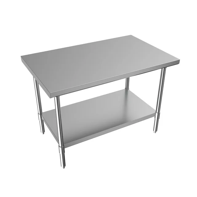 BK Resources VTT-4824 — Work Table with Open Base, 48"W x 24"D, 18-ga 430 galvanized steel
