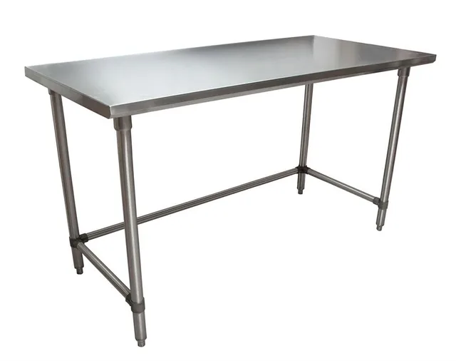 BK Resources SVTOB-6024 — Work Table with Open Base, 60"W x 24"D, 18-ga 430 stainless steel