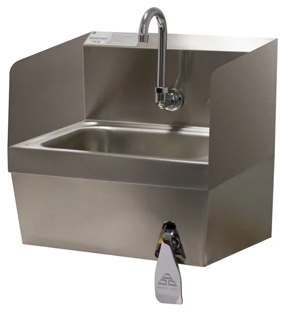 Advance Tabco 7-PS-30 — Wall-Mount Hand Sink, 16"W x 14"D, 18-ga 304 stainless, knee valve