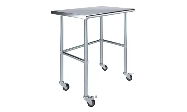 AmGood AMGWT-2436-RCB-WHEELS — Work Table with Casters, 18-ga 430 stainless steel