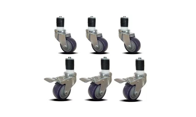 AmGood AMG3in.CASTERS(SETOF6) — Work Table with Casters, stainless steel