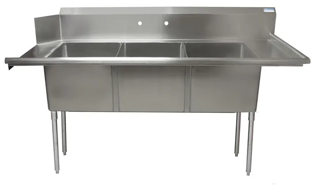 BK Resources BKSDT-3-1820-14-RSPG — Dish Table, 72"W x 30.38"D x 44"H, 18-ga