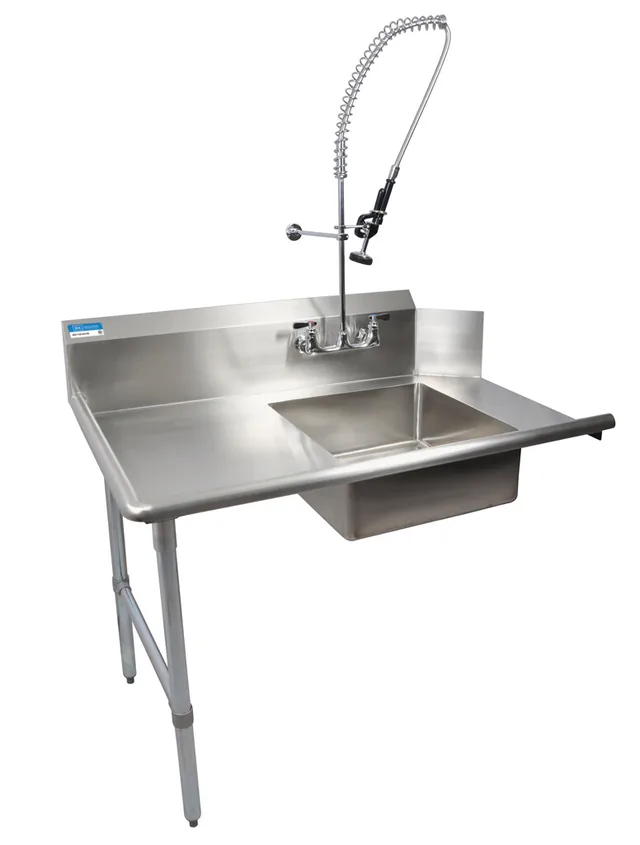 BK Resources BKSDT-26-L-SS-P-G — Dish Table, 26" wide, 18-ga