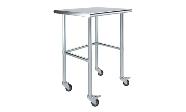 AmGood AMGWT-2430-RCB-WHEELS — Work Table with Casters, 18-ga 430 stainless steel