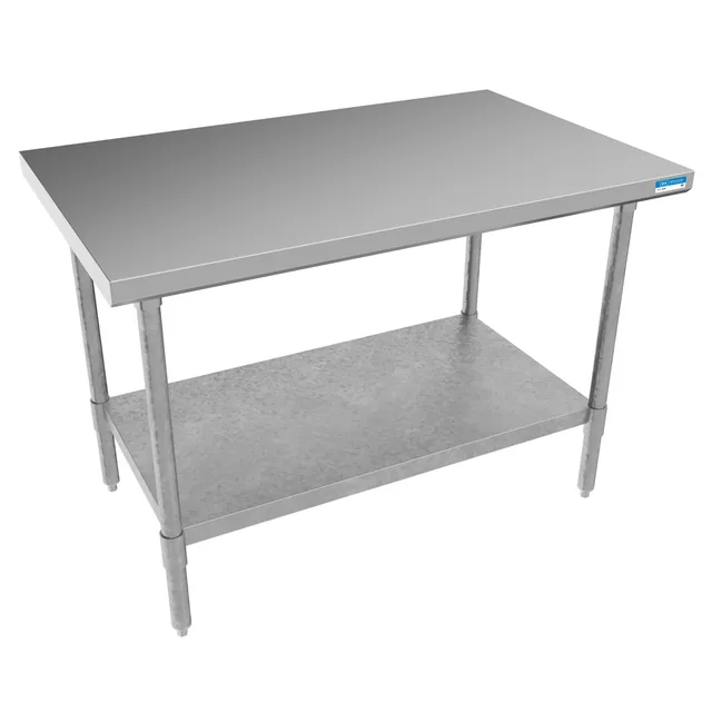 BK Resources VTT-4830 — Work Table with Open Base, 48"W x 30"D, 18-ga 430 galvanized steel