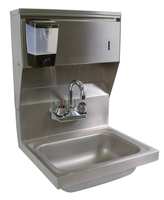 BK Resources BKHS-W-1410-4D-TD-PG — Hand Sink, 17"W x 15.5"D x 25.75"H, stainless steel