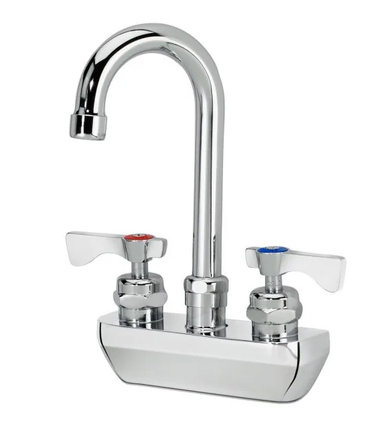 Krowne 14-400L — Wall-Mount Gooseneck Faucet, 4"" Centers, 3.5" Spout