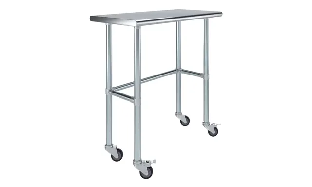 AmGood AMGWT-1836-RCB-WHEELS — Work Table with Casters, 18-ga 430 stainless steel