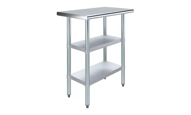 AmGood AMGWT-1830-2SH — Work Table, 30"W x 18"D, 18-ga 430 stainless steel