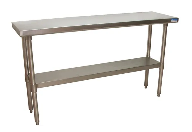 BK Resources SVT-1872 — Work Table with Open Base & Undershelf, 72"W x 18"D, 18-ga 430 stainless steel
