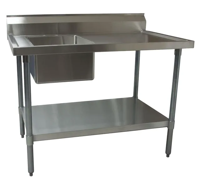 BK Resources BKMPT-3060S-L — Work Table, 60"W x 30"D x 41.75"H, 18-ga 430 stainless steel