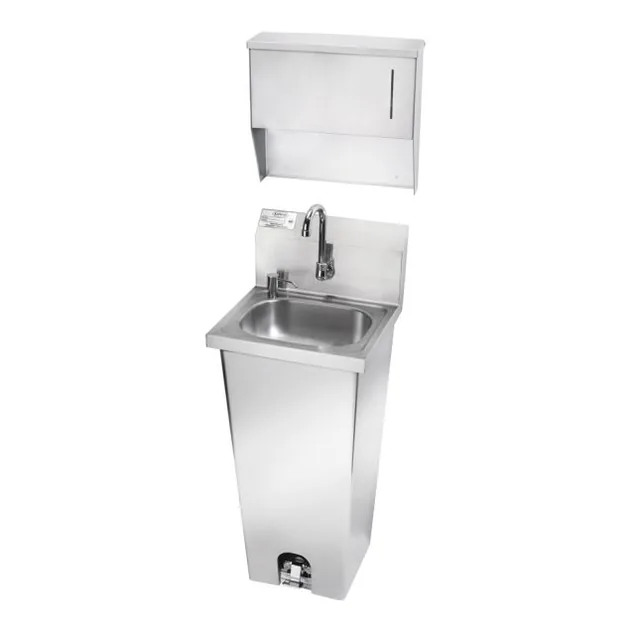 Krowne HS-39 — Freestanding Hand Sink, 16"W x 15"D, 20-ga 304 stainless, foot pedal
