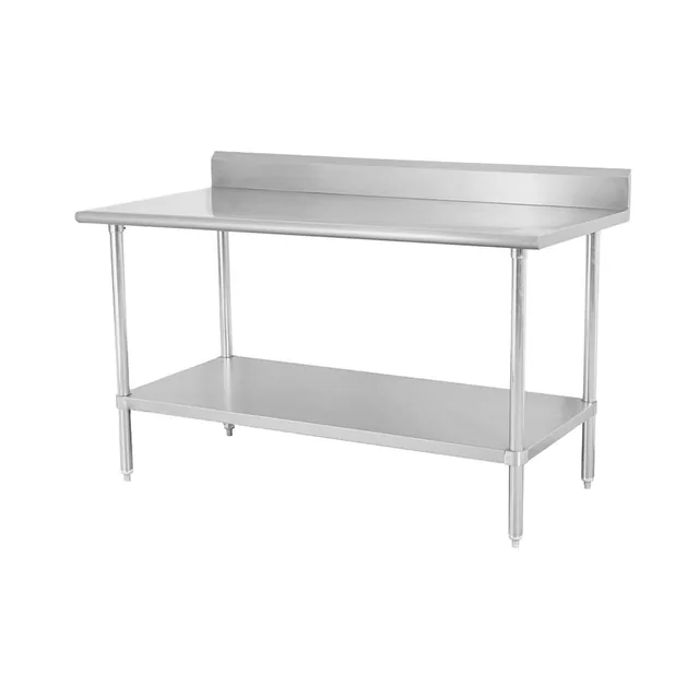 Sapphire SMTB-2424S — Undershelf Work Table, 24"W x 24"D, 18-ga 430 stainless with backsplash