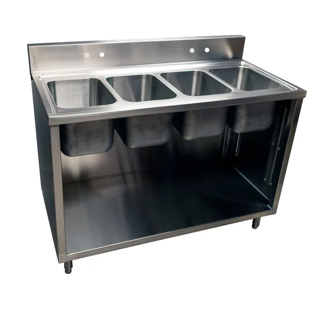BK Resources CSTR5-4-1014 — 4-Compartment Sink, 10"x14" bowls, 18-ga 304 stainless