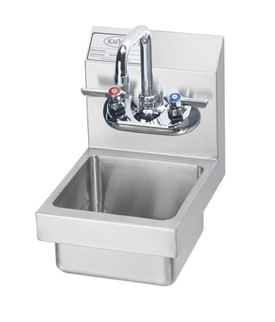 Krowne HS-1 — Wall-Mount Hand Sink, 9"W x 12"D, 20-ga 304 stainless