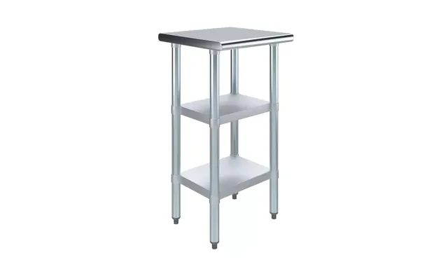 AmGood AMGWT-1818-2SH — Work Table, 18"W x 18"D, 18-ga 430 stainless steel