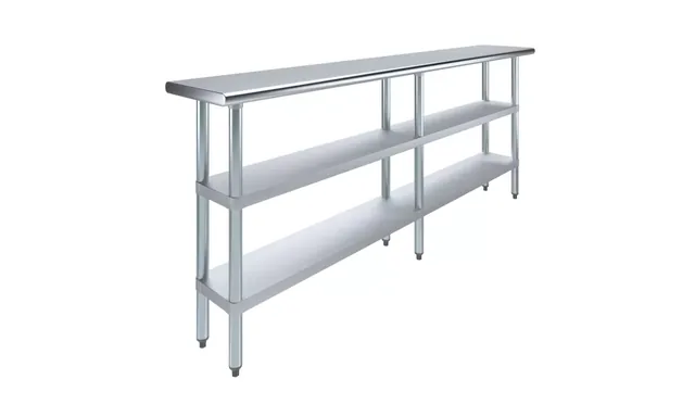 AmGood AMGWT-1484-2SH — Work Table, 84"W x 14"D, 18-ga 430 stainless steel