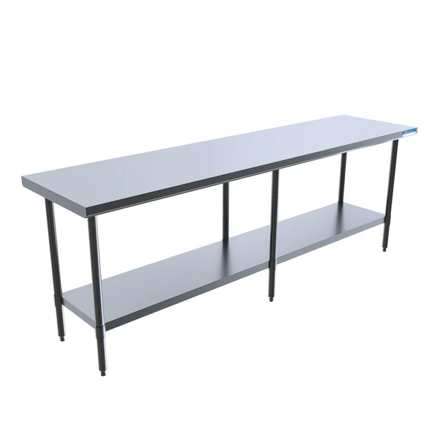 BK Resources SVT-9624 — Work Table with Open Base, 96"W x 24"D, 18-ga 430 stainless steel