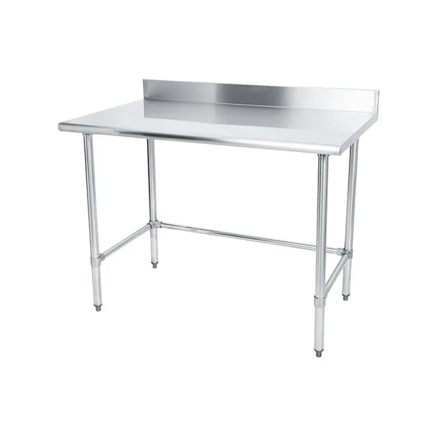 Sapphire SMTOB-2424G — Open-Base Work Table, 24"W x 24"D, 18-ga 430 stainless with backsplash